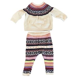 Old Navy Fair Isle sweater and pants set Size 3-6 Months